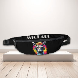 Monogram Cool Neon Retro DJ Llama Fanny Pack