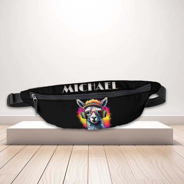 Monogram Cool Neon Retro DJ Llama Fanny Pack (Creator Uploaded)
