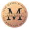 Monogram Copper Circular Return Address Label