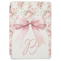 Monogram Coquette Pink Bow iPad Air Cover