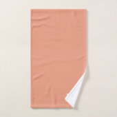 Monogram Coral Peach Elegant Feminine Minimalist Bath Towel Set (Hand Towel)