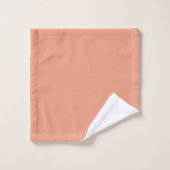 Monogram Coral Peach Elegant Feminine Minimalist Bath Towel Set (Wash Cloth)