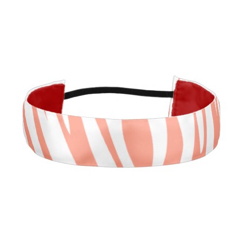 Monogram Coral Pink Striped Zebra Pattern Trendy Athletic Headband