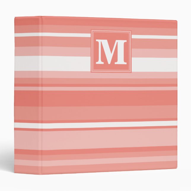 Monogram coral stripes binder (Front/Spine)