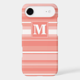 Monogram coral stripes iPhone 17 air case