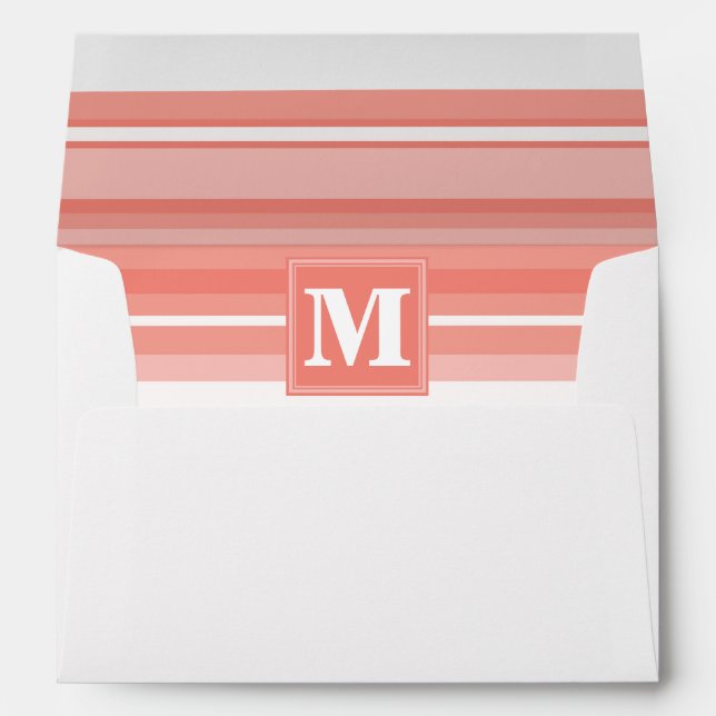 Monogram coral stripes envelope (Back (Bottom))