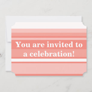 Monogram coral stripes invitation