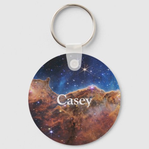 Monogram Cosmic Cliffs Carina Nebula Telescope Keychain