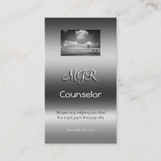 Monogram, Counselling Services, metallic-effect Business Card