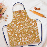 Monogram Country-Style Baking Pattern Yellow Apron<br><div class="desc">Calling all fabulous baking queens! We've got the ultimate apron to make your kitchen adventures even more stylish! Our chic country-style floral patterned blue apron is the perfect blend of elegance and practicality. Whether you're whipping up a batch of homemade cookies or experimenting with a mouthwatering cake recipe, this apron...</div>