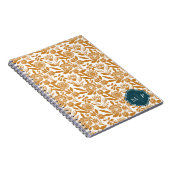 Monogram Country Style Bold Floral Pattern Yellow Notebook (Right Side)