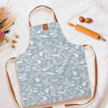 Monogram Country Style Floral Baking Pattern Blue Apron<br><div class="desc">Calling all fabulous baking queens! We've got the ultimate apron to make your kitchen adventures even more stylish! Our chic country-style floral patterned blue apron is the perfect blend of elegance and practicality. Whether you're whipping up a batch of homemade cookies or experimenting with a mouthwatering cake recipe, this apron...</div>