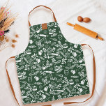 Monogram Country Style Floral Baking Pattern Green Apron<br><div class="desc">Calling all fabulous baking queens! We've got the ultimate apron to make your kitchen adventures even more stylish! Our chic country-style floral patterned blue apron is the perfect blend of elegance and practicality. Whether you're whipping up a batch of homemade cookies or experimenting with a mouthwatering cake recipe, this apron...</div>
