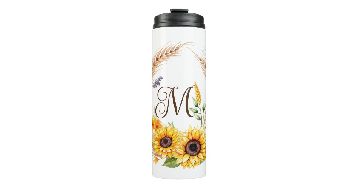 Country mug with flowers and sunflowers