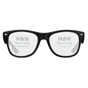 Monogram couple gray green modern romantic date si kids sunglasses