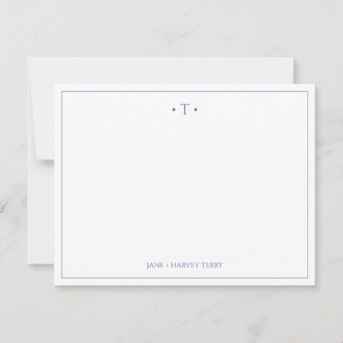 Monogram Couple Initials Lavender Custom Wedding Note Card