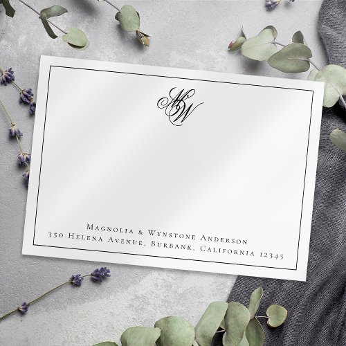 Monogram Couple Initials Personalized Note Card