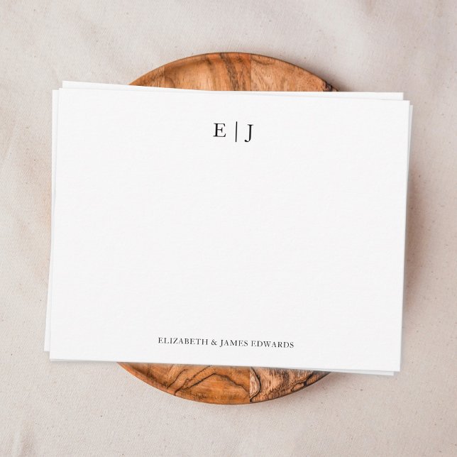 Monogram Couple Initials Personalized Note Card (Simple couple monogram note card with mock up
)