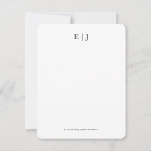 Monogram Couple Initials Thank You Note Card