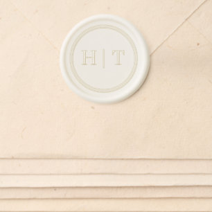 Monogram Couple Modern Minimal Wedding Invitation Wax Seal Sticker