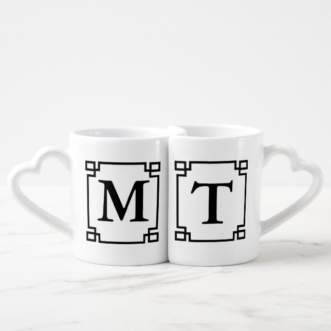 Monogram Couple's Mugs (Front Nesting)