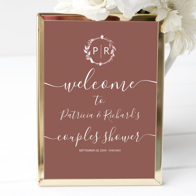 Monogram Couples Shower Welcome Sign Foam Board (Creator Uploaded)