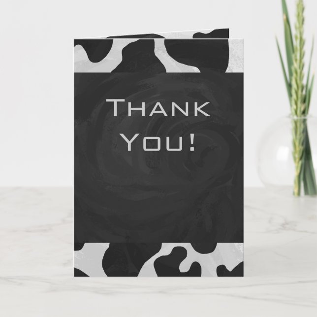 Monogram Cow Black and White Card (Front)