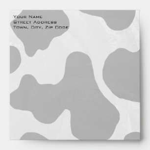 Monogram Cow Black and White Envelope