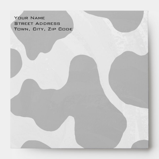 Monogram Cow Black and White Envelope (Front)