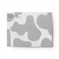 Monogram Cow Black and White Envelope