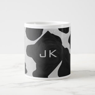 Monogram Cow Black and White Giant Coffee Mug