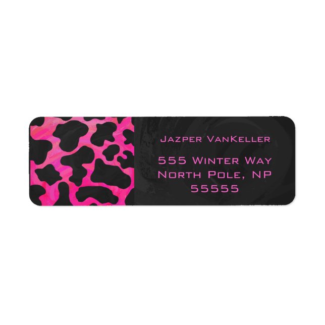 Monogram Cow Hot Pink and Black Print Label (Front)