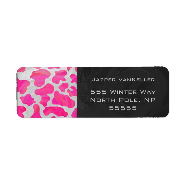 Monogram Cow Hot Pink and White Print Label (Front)