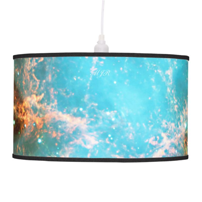 Monogram Crab Nebula in Taurus outer space picture Pendant Lamp (Front)