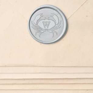 Monogram Crab Wax Seal Sticker