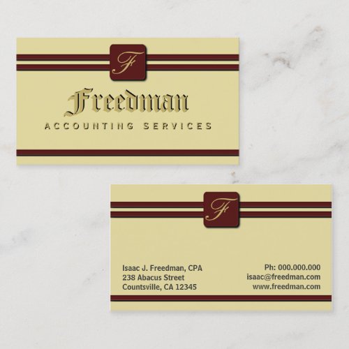 Monogram Professional Business Cards