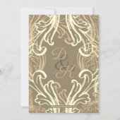 Monogram Crest Black and Gold Bridal Shower Invitation (Back)