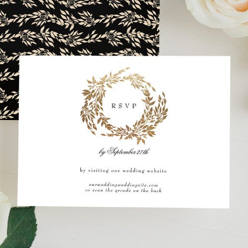 Monogram Crest Classic Elegant Wedding Website RSVP Card