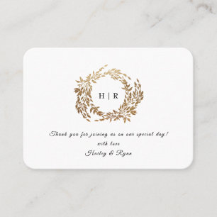 Monogram Crest Classic Wedding Thank You Cards