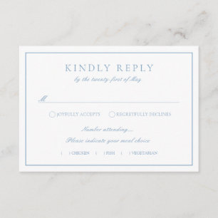 Monogram Crest Dusty Blue RSVP Wedding Enclosure Card