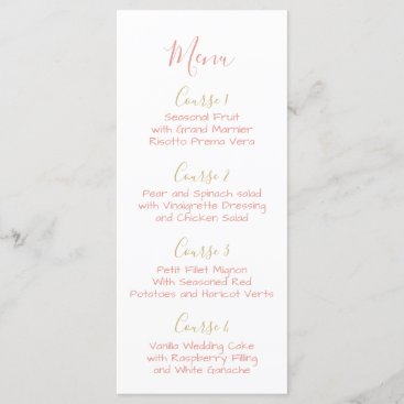 Monogram Crest Gold Blush Wedding menu