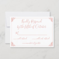 Monogram Crest Gold Blush Wedding rsvp