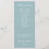 watercolor crest wedding programs / dusty blue / custom