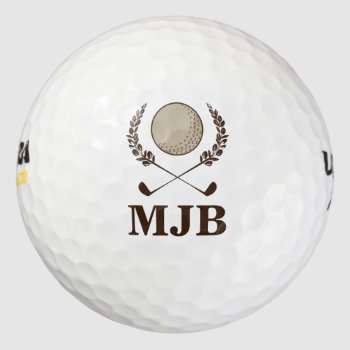 Monogram Crest Golf Balls by cbendel at Zazzle