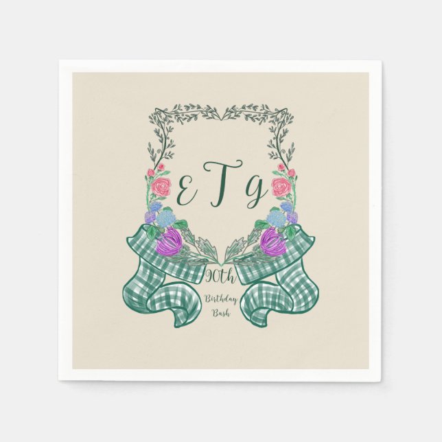 Monogram Crest Napkins (Front)