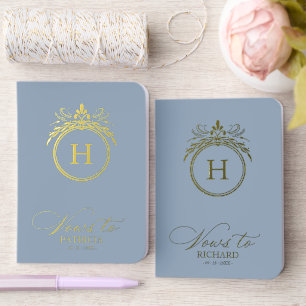 Monogram Crest Wedding Vow Book Foil Set