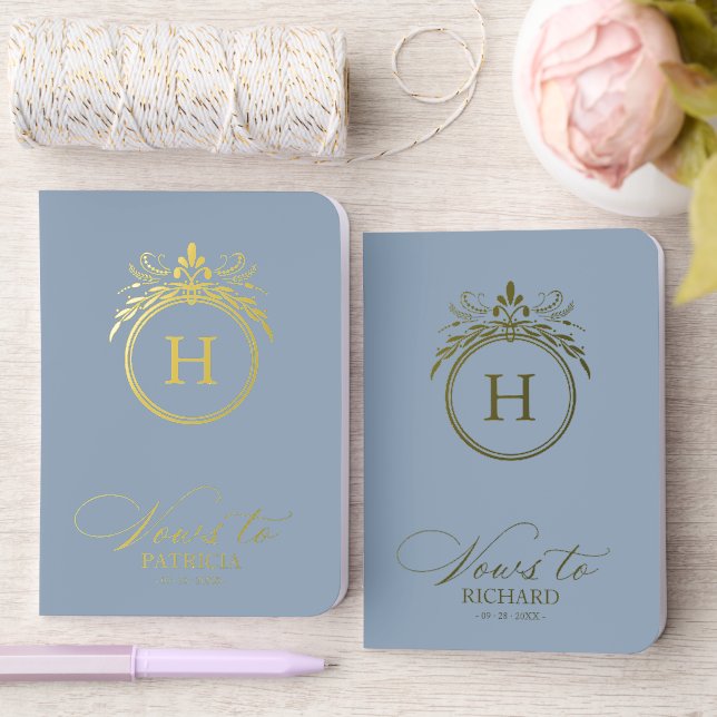 Monogram Crest Wedding Vow Book Foil Set (Wedding)
