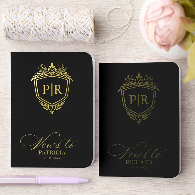 Monogram Crest Wedding Vow Book Foil Set (Wedding)