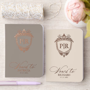 Monogram Crest Wedding Vow Book Foil Set