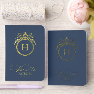 Monogram Crest Wedding Vow Book Foil Set